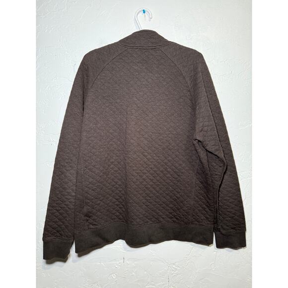 Eddie‎ Bauer brown quilted henley sweater mens large classic fit preppy outdoor - Picture 5 of 8